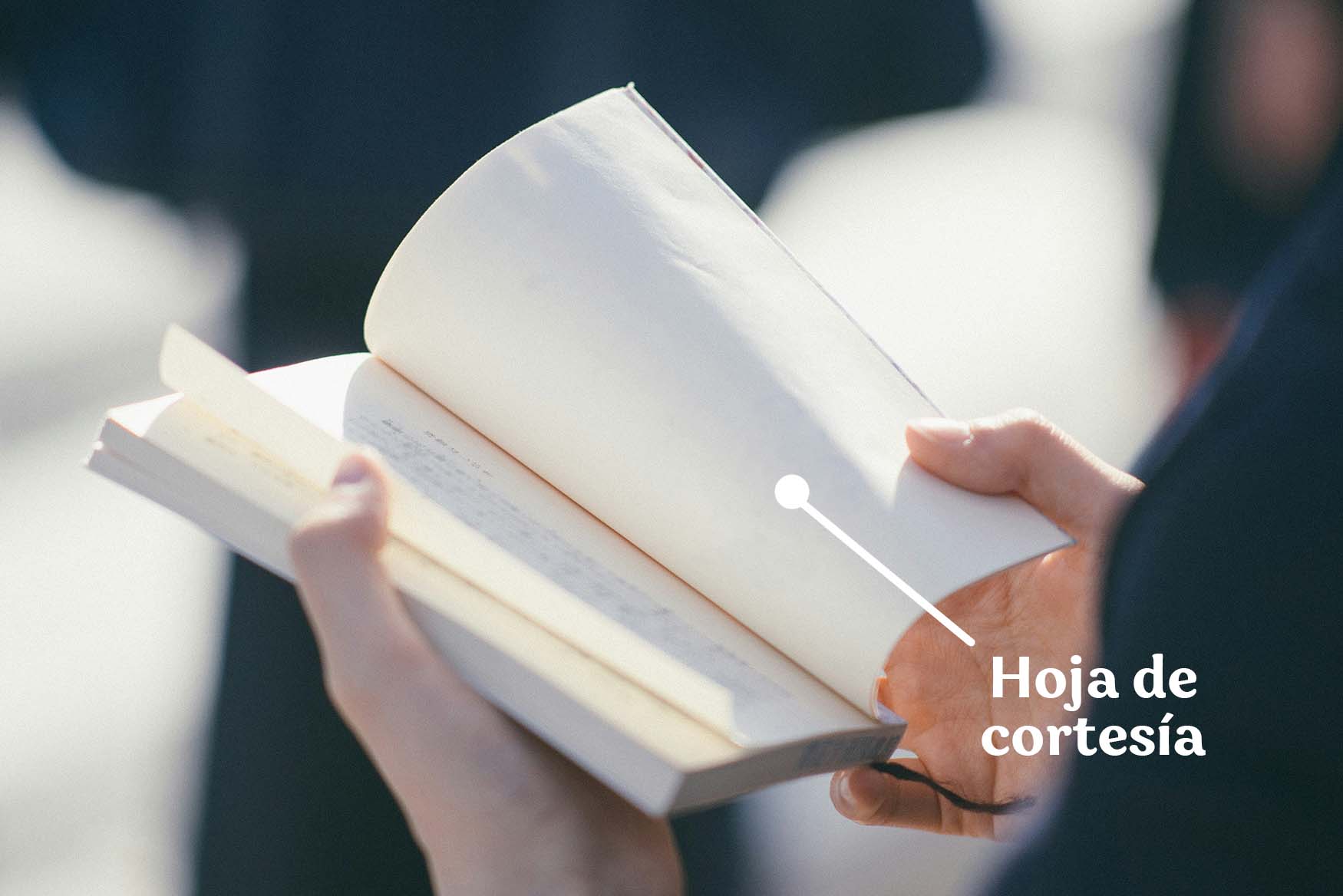 Ejemplo de una hoja de cortesía en un libro.