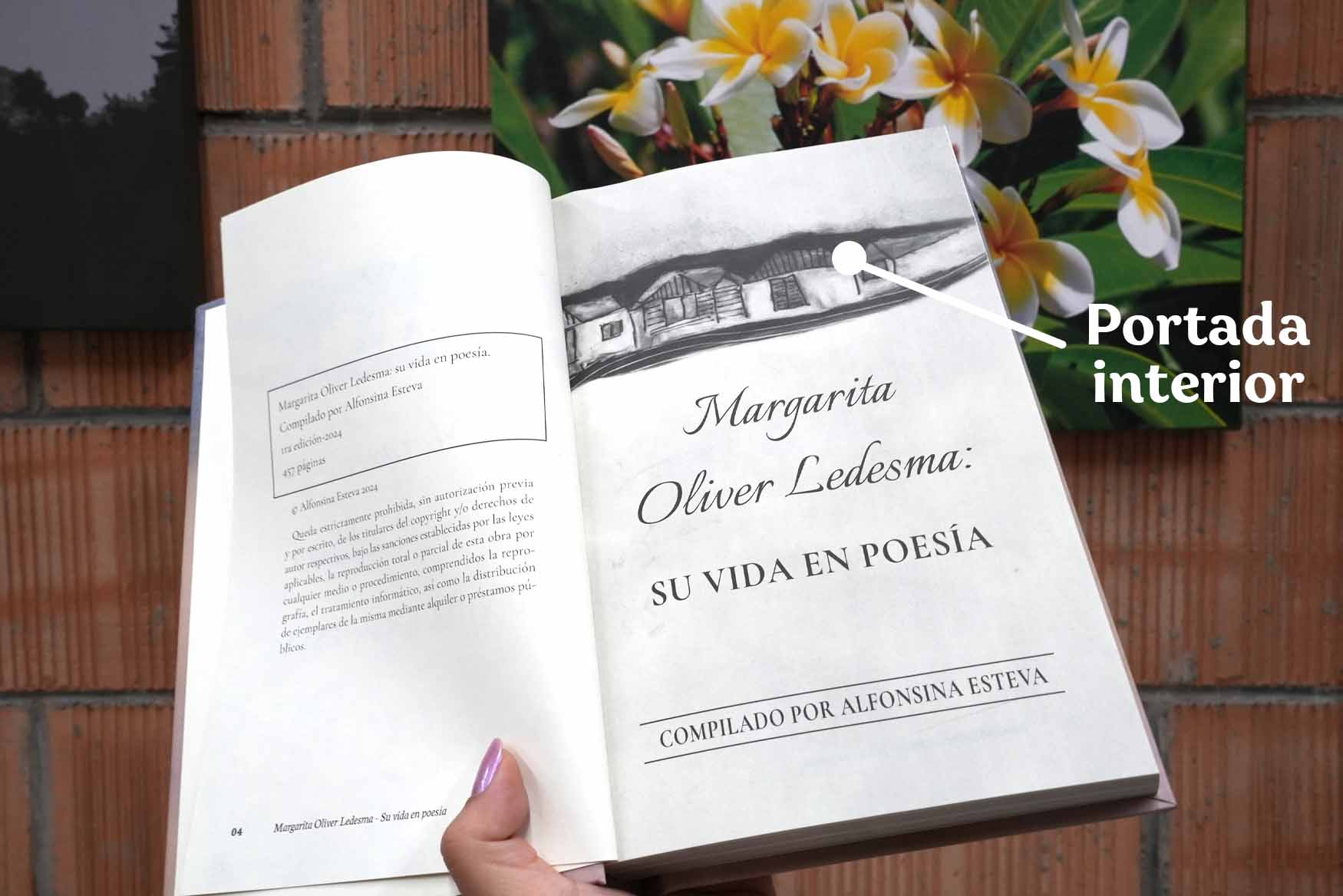 Portada interior del libro "Margarita Oliver Ledesma: Su vida en poesía"