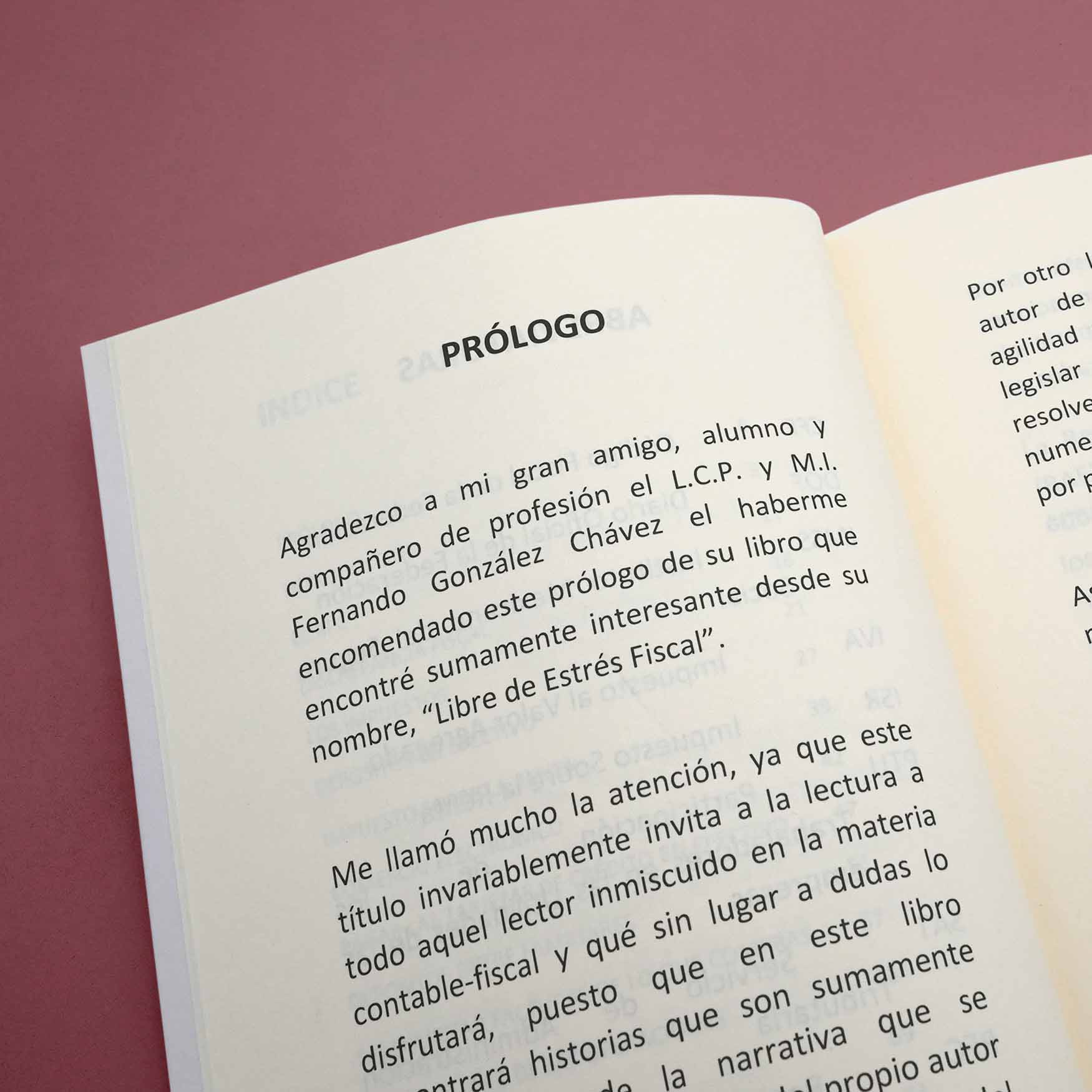 Ejemplo de un prólogo en un libro.